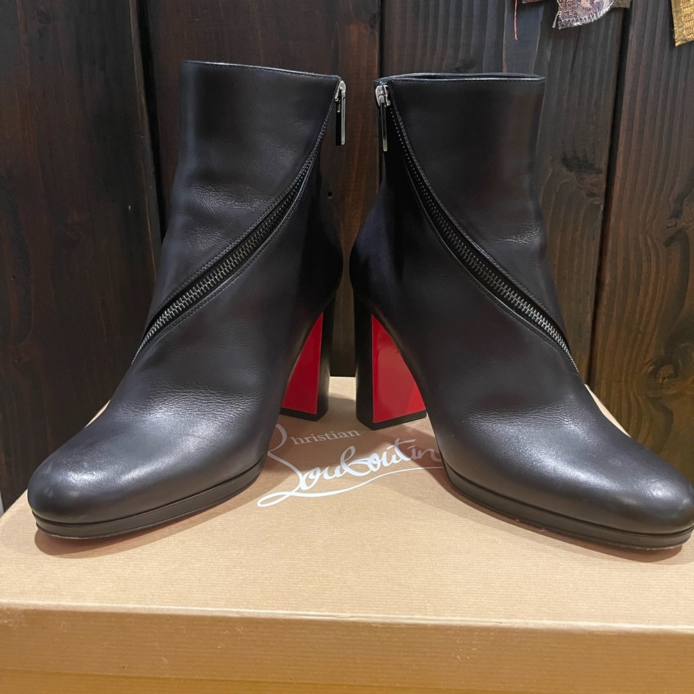 Christian Louboutin Birgitta 100 leather ankle boots.